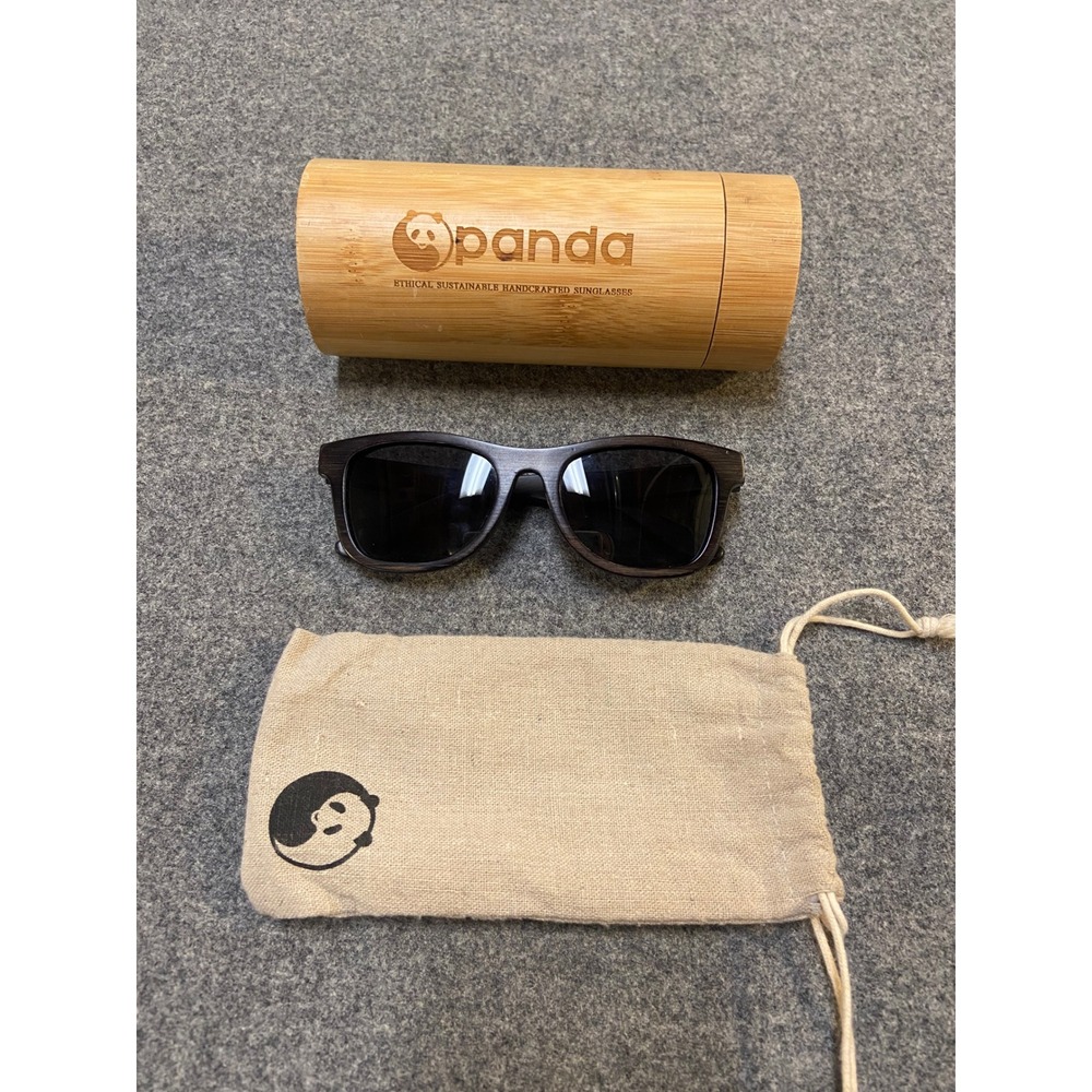 Panda Monroe Sunglasses Unisex OS Black Sustainable Handcrafted Bamboo WA-BL